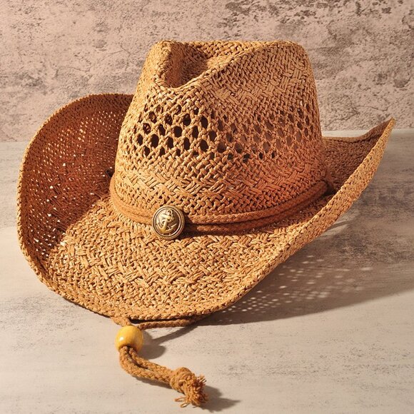 COWGIRL COWBOY straw hat party rodeo beach (2-colors) western festival concert